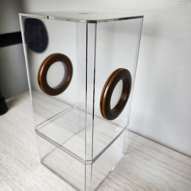 4x4x8.5 Flat-Top Dual-Vent Spider Condo Jumping Spider Enclosure (holds fruit flies) B-stock