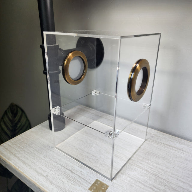 Large Flat Top Magnetic 5x5x8 Jumping Spider Enclosure (holds fruit flies)