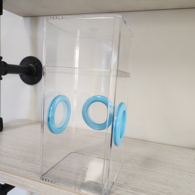 4x4x8.5 Flat-Top Tri-Vent Spider Condo Jumping Spider Enclosure (holds fruit flies) B-stock