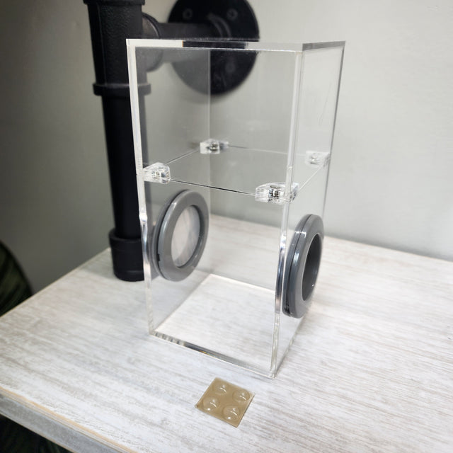 Mini Flat Top Magnetic 3x3x6 Dual Vent Jumping Spider Enclosure (holds fruit flies)