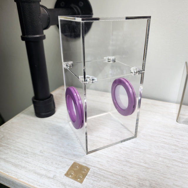 Mini Flat Top Magnetic 3x3x6 Dual Vent Jumping Spider Enclosure (holds fruit flies)