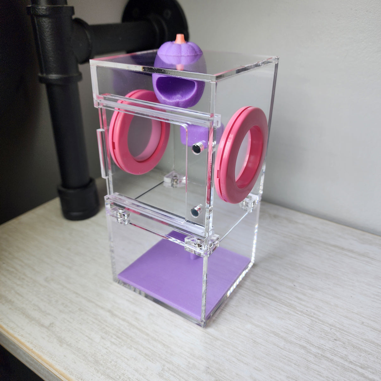 Mini Flat Top 3x3x6 Magnetic Front Opening Jumping Spider Enclosure