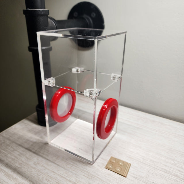 Mini Flat Top Magnetic 3x3x6 Dual Vent Jumping Spider Enclosure (holds fruit flies)