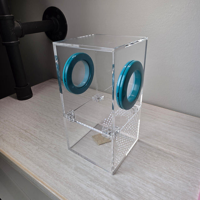 Mini Flat Top Magnetic 3x3x6 Upright Dual Vent Jumping Spider Enclosure (holds fruit flies)