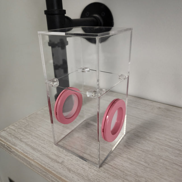 Mini Flat Top Magnetic 3x3x6 Dual Vent Jumping Spider Enclosure (holds fruit flies)