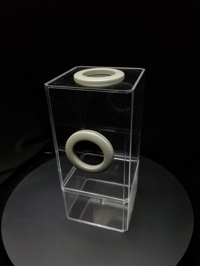 4x4x8.5 Flip-Top Dual-Vent Spider Condo Jumping Spider Enclosure (holds fruit flies) B-stock