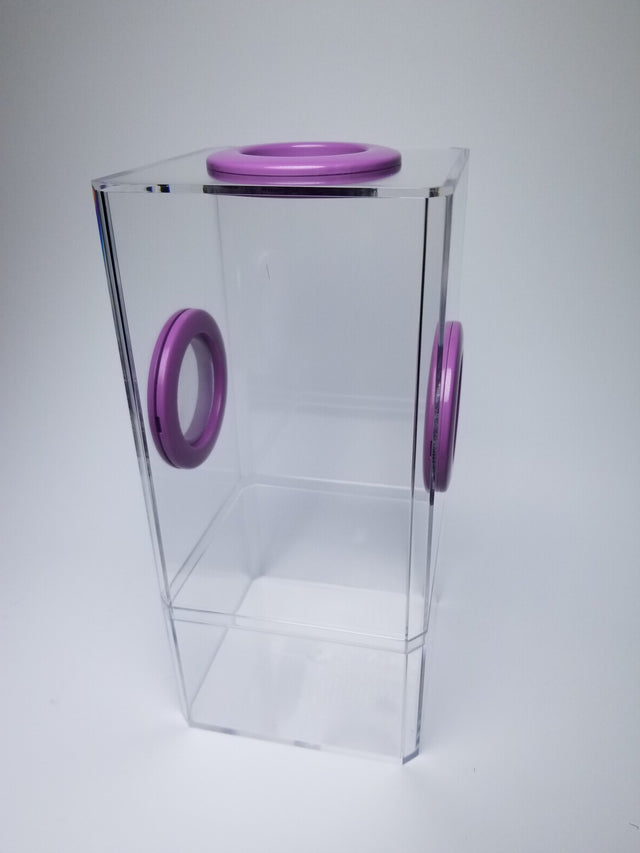 4x4x8.5 Flip-Top Tri-Vent Spider Condo Jumping Spider Enclosure (holds fruit flies) B-stock