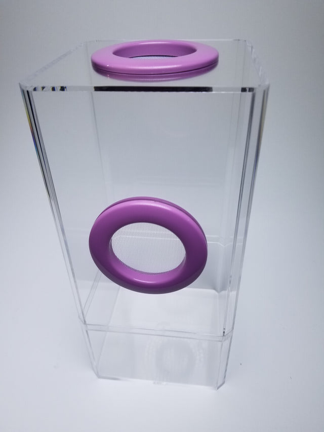 4x4x8.5 Flip-Top Dual-Vent Spider Condo Jumping Spider Enclosure (holds fruit flies) B-stock