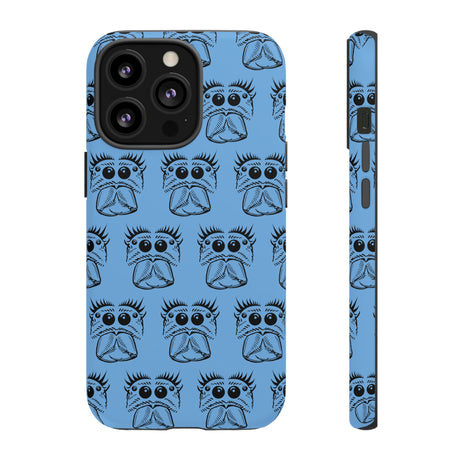 Tough Cases  Featuring BFP Jumping Spider Print on Blue