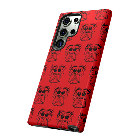 Tough Cases  Featuring BFP Jumping Spider Print on Red