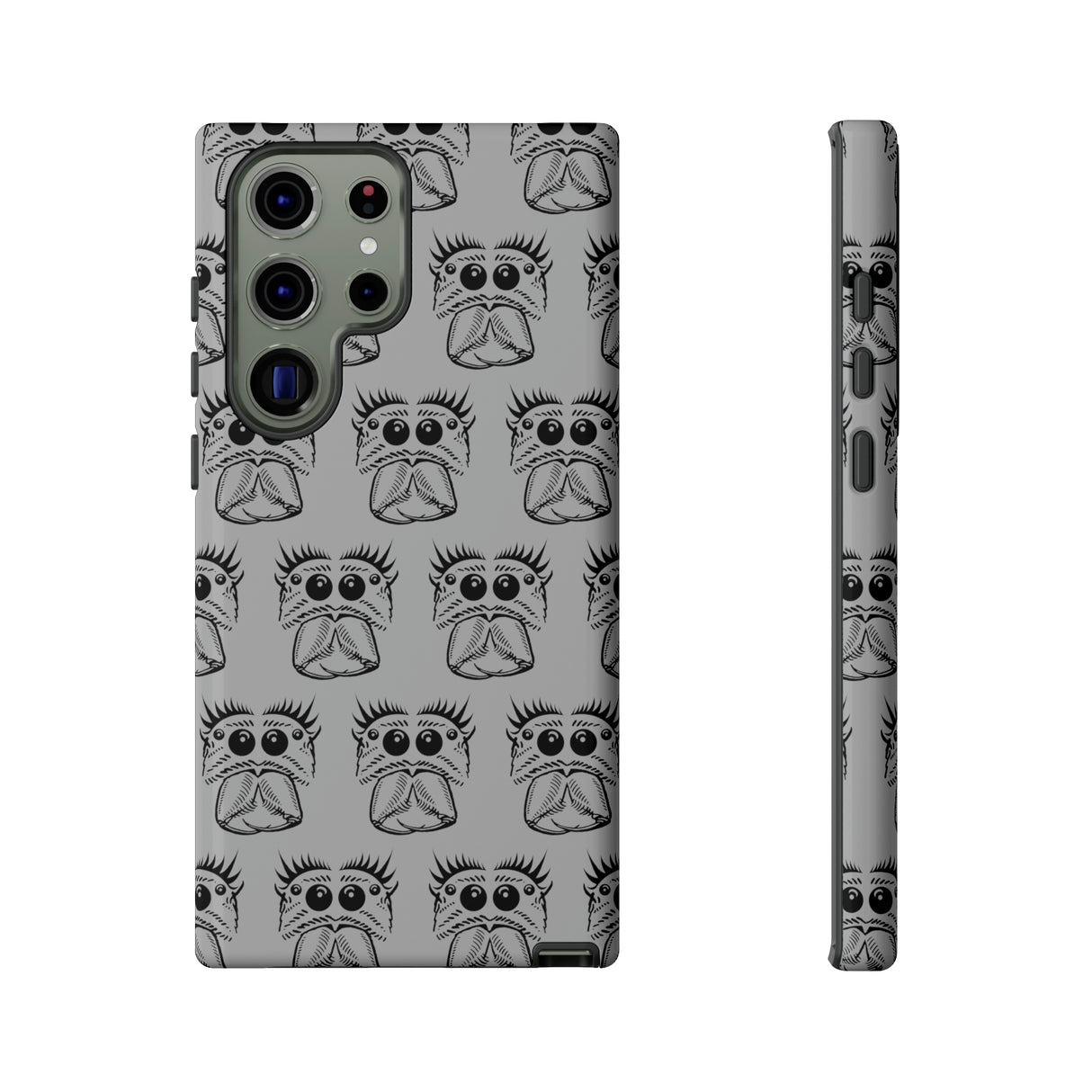 Tough Cases  Featuring BFP Jumping Spider Print on Gray