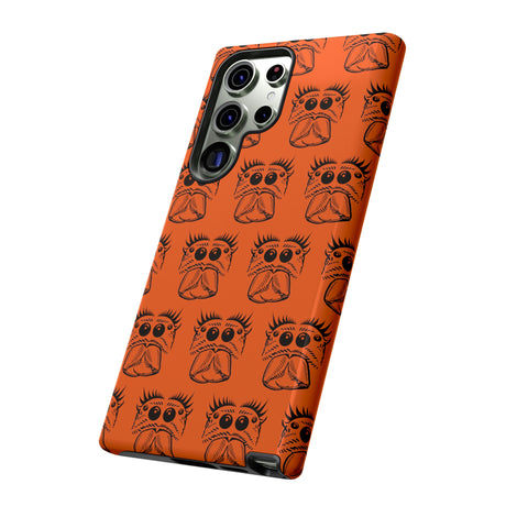 Tough Cases  Featuring BFP Jumping Spider Print on Orange