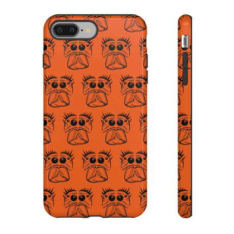 Tough Cases  Featuring BFP Jumping Spider Print on Orange